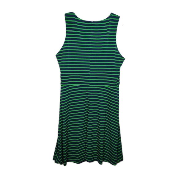Liz Claiborne A-Line Sleeveless Dress Women's 18 Blue/Green Stripes Knee-Length - Picture 2 of 7